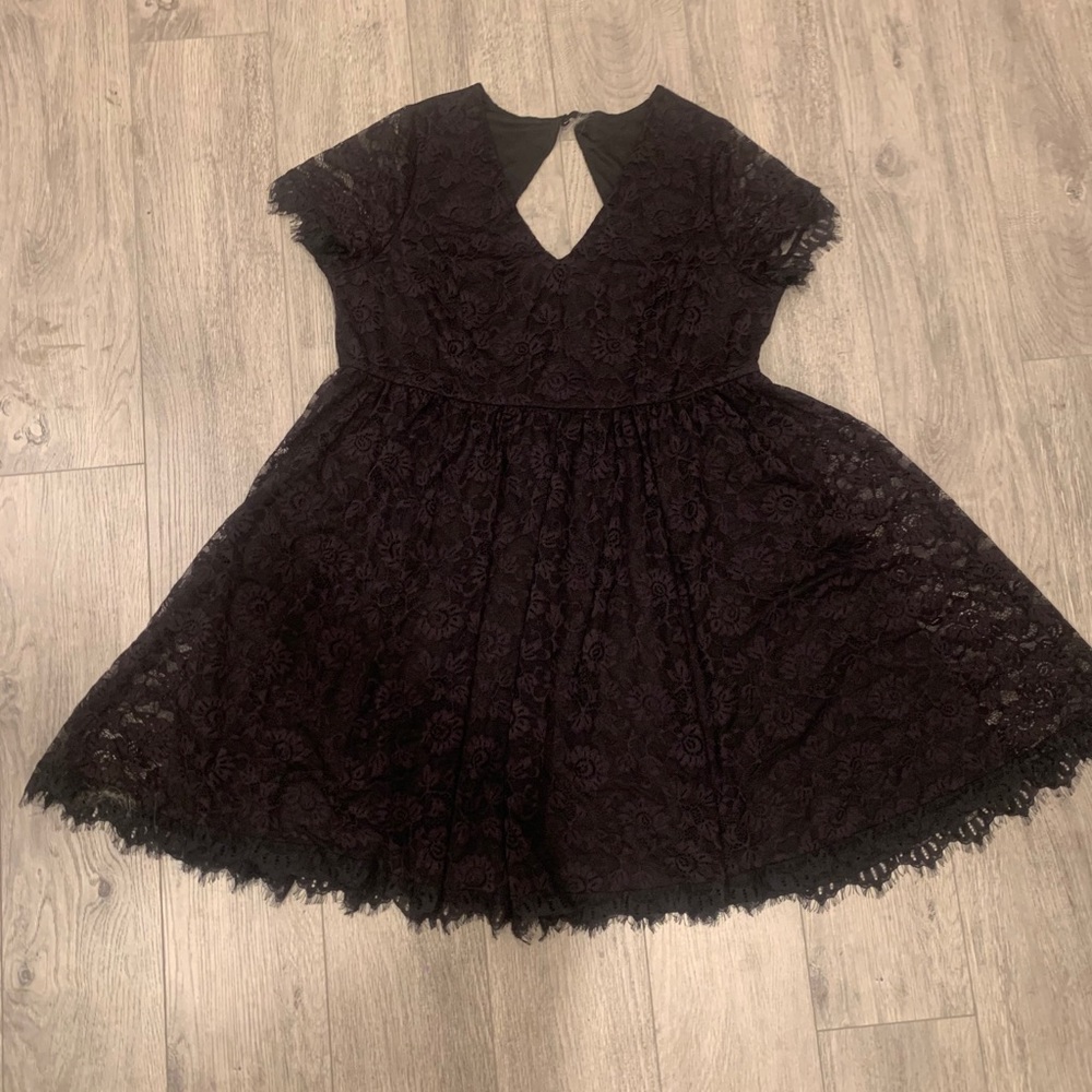 Black lace babydoll dress